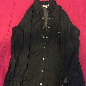 Ninety Dark Denim Button Down Shirt